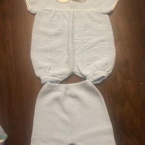 Knit two-piece 3 month baby outfit imported from Italy